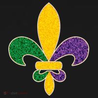 Mardi Gras Sparkle Fleur De Lis USA-Made Doggie Bandana thumb 2