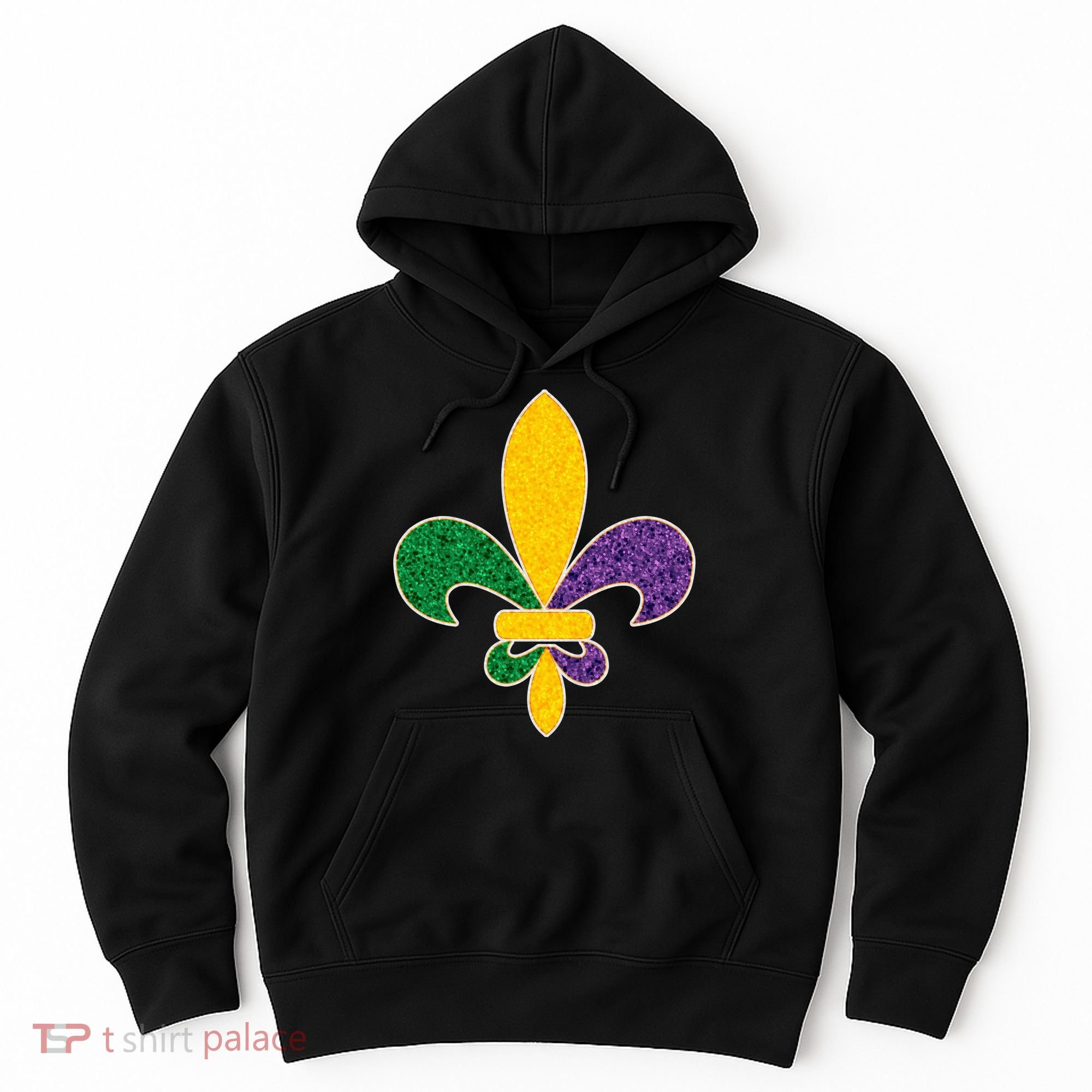 Mardi Gras Sparkle Fleur De Lis Hoodie