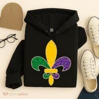 Mardi Gras Sparkle Fleur De Lis Hoodie thumb 4