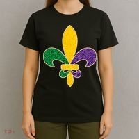 Mardi Gras Sparkle Fleur De Lis T-Shirt thumb 4