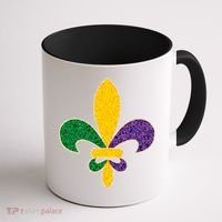 Mardi Gras Sparkle Fleur De Lis Coffee Mug thumb 1