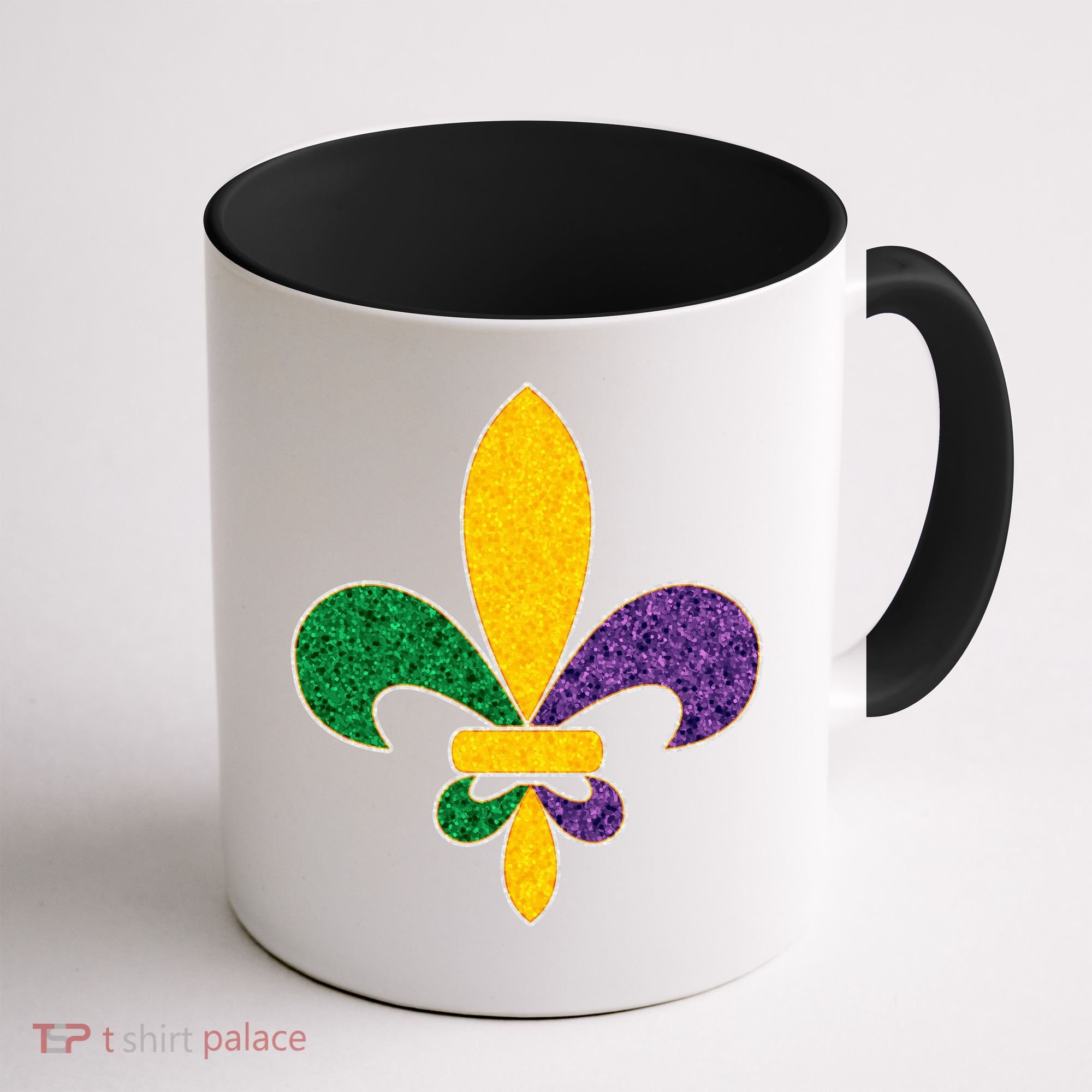 Mardi Gras Sparkle Fleur De Lis Coffee Mug