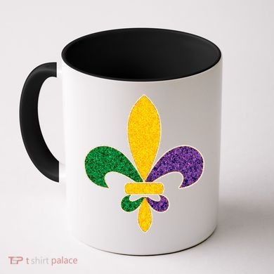 Mardi Gras Sparkle Fleur De Lis Coffee Mug