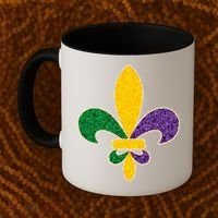 Mardi Gras Sparkle Fleur De Lis Coffee Mug thumb 2