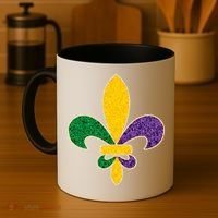 Mardi Gras Sparkle Fleur De Lis Coffee Mug thumb 4