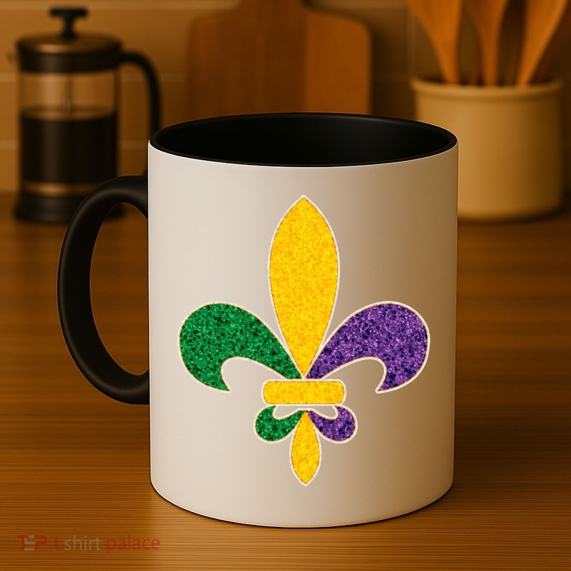 Mardi Gras Sparkle Fleur De Lis Coffee Mug