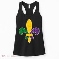 Mardi Gras Sparkle Fleur De Lis Women's Tank Top thumb 0