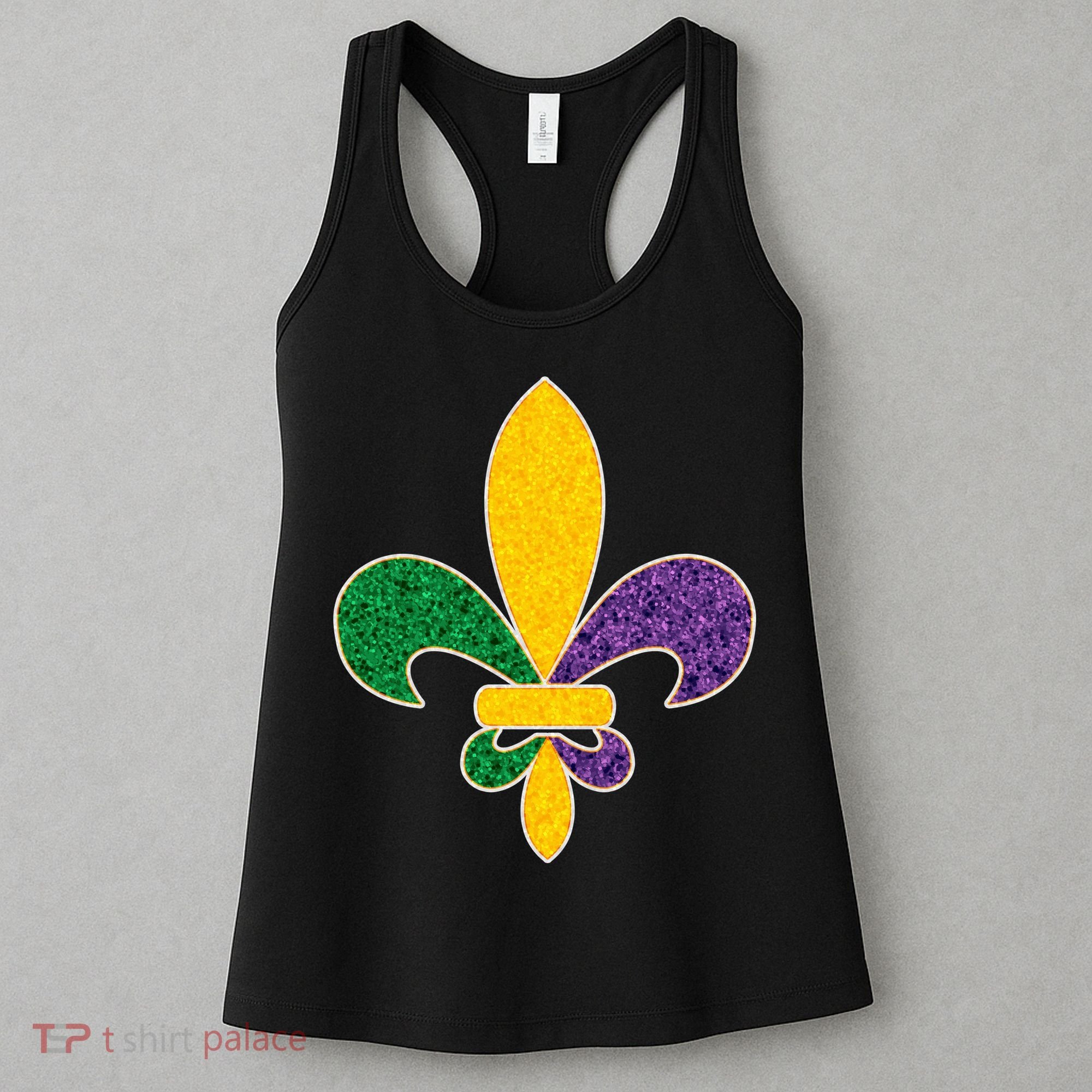 Mardi Gras Sparkle Fleur De Lis Women's Tank Top