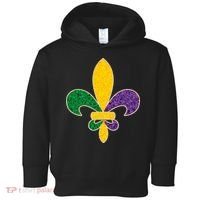 Mardi Gras Sparkle Fleur De Lis Toddler Hoodie thumb 0