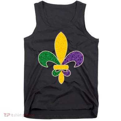Mardi Gras Sparkle Fleur De Lis Tank Top