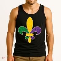 Mardi Gras Sparkle Fleur De Lis Tank Top thumb 3