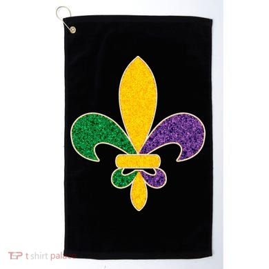 Mardi Gras Sparkle Fleur De Lis Golf Towel