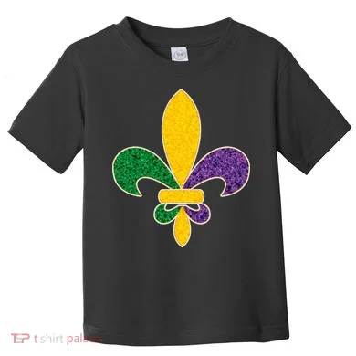 Mardi Gras Sparkle Fleur De Lis Toddler T-Shirt
