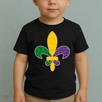 Mardi Gras Sparkle Fleur De Lis Toddler T-Shirt thumb 2