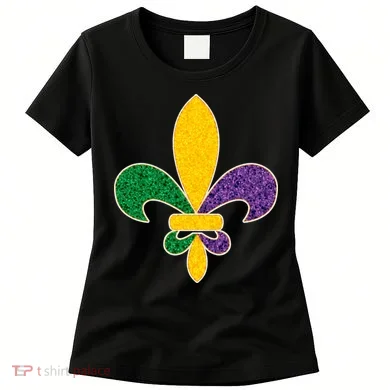 Mardi Gras Sparkle Fleur De Lis Women's T-Shirt