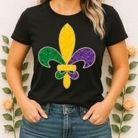 Mardi Gras Sparkle Fleur De Lis Women's T-Shirt thumb 2