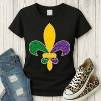 Mardi Gras Sparkle Fleur De Lis Women's T-Shirt thumb 3