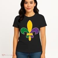 Mardi Gras Sparkle Fleur De Lis Women's T-Shirt thumb 4