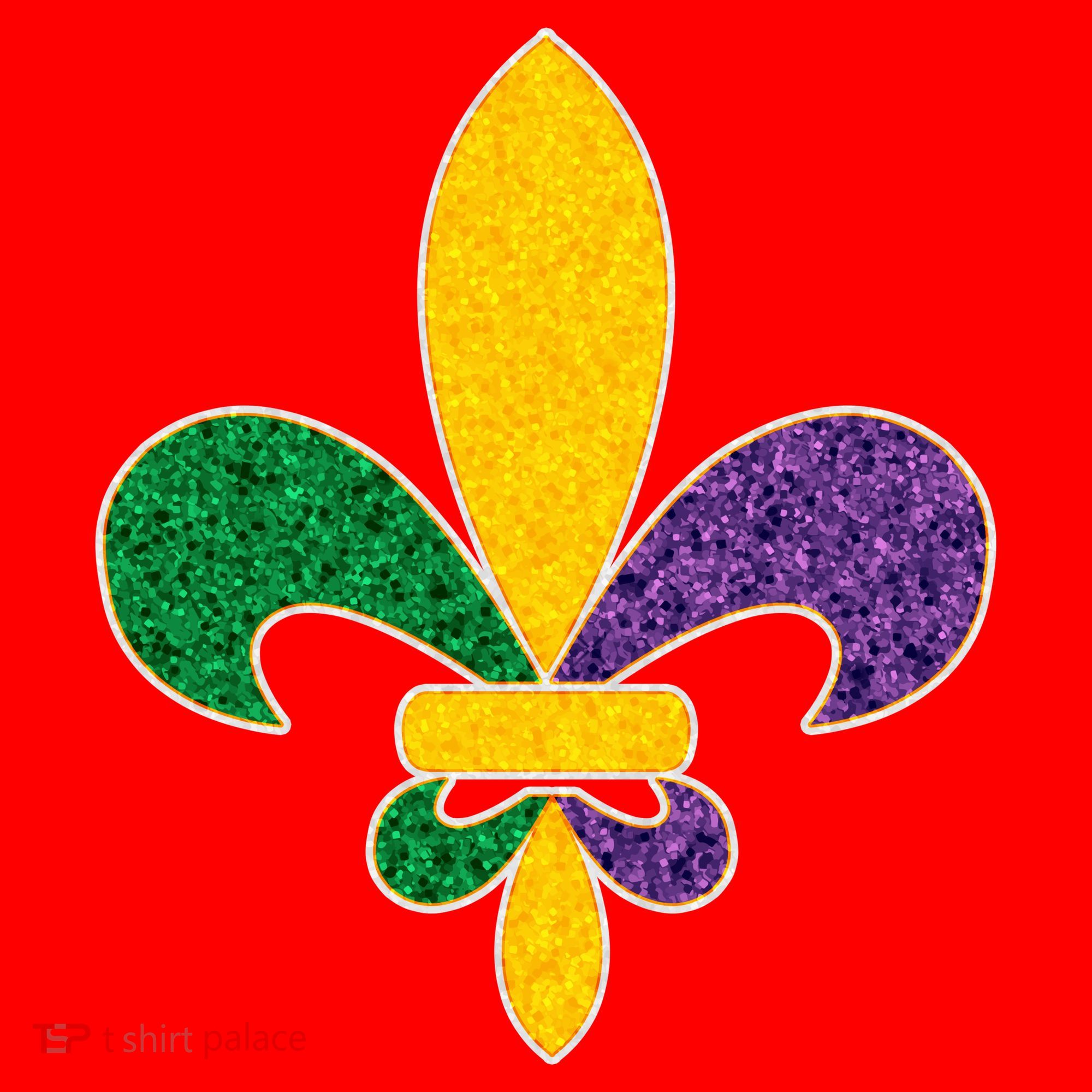 Mardi Gras Sparkle Fleur De Lis Santa Hat