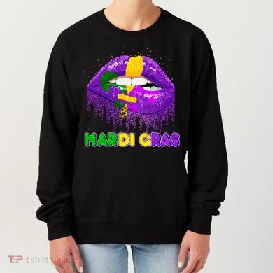 Mardi Gras Sparkle Lips Women's Sweatshirt
