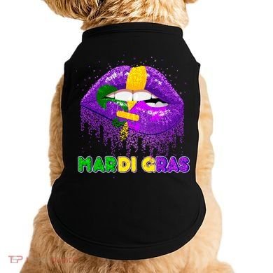 Mardi Gras Sparkle Lips Doggie Tank