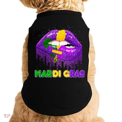 Mardi Gras Sparkle Lips Doggie Tank