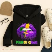 Mardi Gras Sparkle Lips Hoodie thumb 4