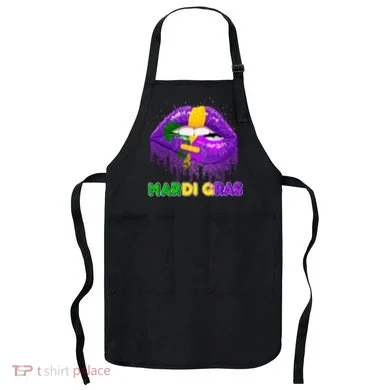 Mardi Gras Sparkle Lips Apron