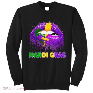 Mardi Gras Sparkle Lips Sweatshirt