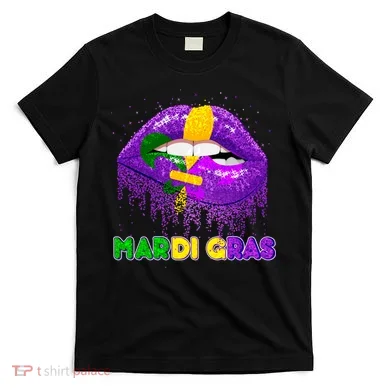 Mardi Gras Sparkle Lips T-Shirt