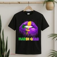 Mardi Gras Sparkle Lips T-Shirt thumb 2