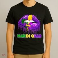 Mardi Gras Sparkle Lips T-Shirt thumb 3
