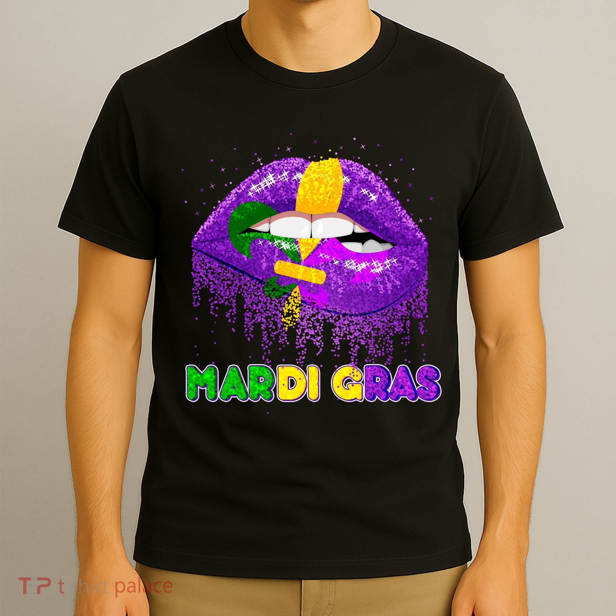 Mardi Gras Sparkle Lips T-Shirt