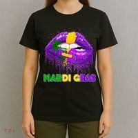 Mardi Gras Sparkle Lips T-Shirt thumb 4