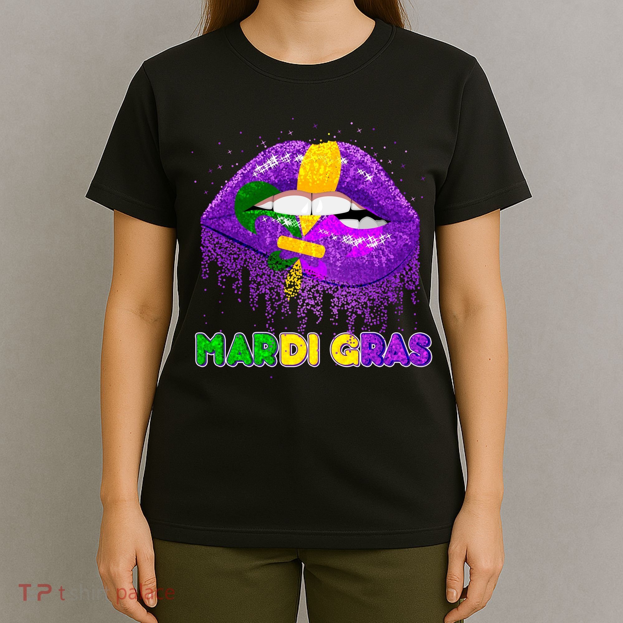 Mardi Gras Sparkle Lips T-Shirt
