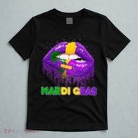 Mardi Gras Sparkle Lips T-Shirt thumb 5