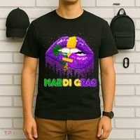 Mardi Gras Sparkle Lips T-Shirt thumb 6