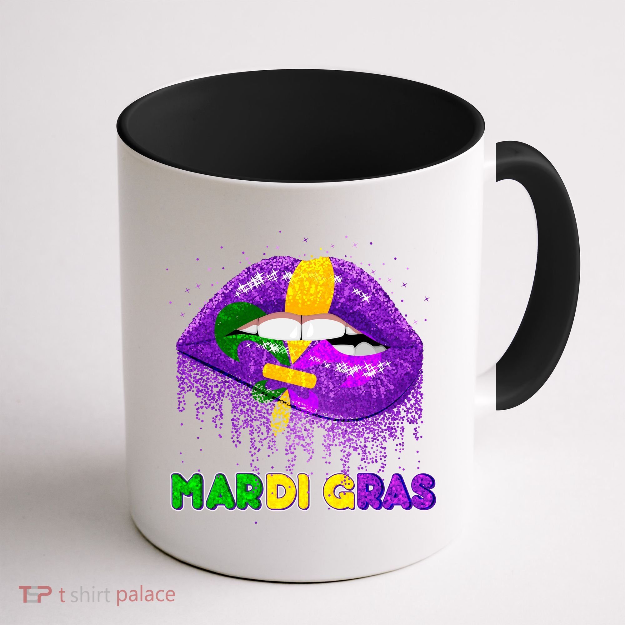 Mardi Gras Sparkle Lips Coffee Mug