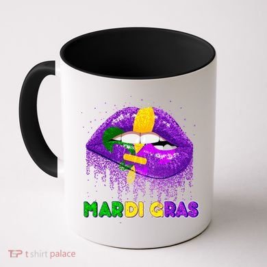 Mardi Gras Sparkle Lips Coffee Mug