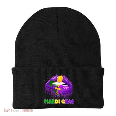 Mardi Gras Sparkle Lips Beanie