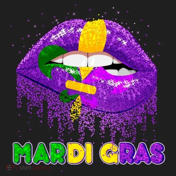 Mardi Gras Sparkle Lips Beanie