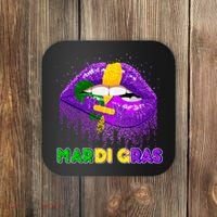 Mardi Gras Sparkle Lips Coaster thumb 0