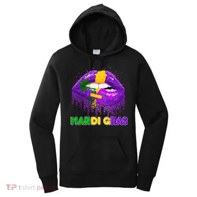 Mardi Gras Sparkle Lips Women's Hoodie
