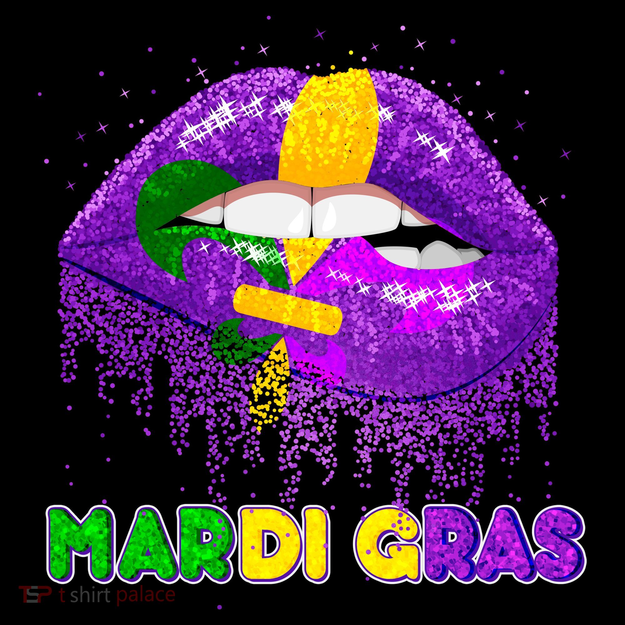 Mardi Gras Sparkle Lips Women's Hoodie