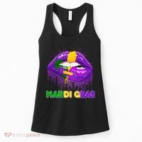 Mardi Gras Sparkle Lips Women's Tank Top thumb 0