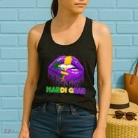 Mardi Gras Sparkle Lips Women's Tank Top thumb 2