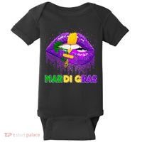 Mardi Gras Sparkle Lips Baby Bodysuit thumb 0
