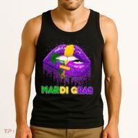 Mardi Gras Sparkle Lips Tank Top thumb 3
