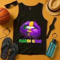Mardi Gras Sparkle Lips Tank Top thumb 4
