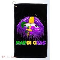 Mardi Gras Sparkle Lips Golf Towel thumb 0